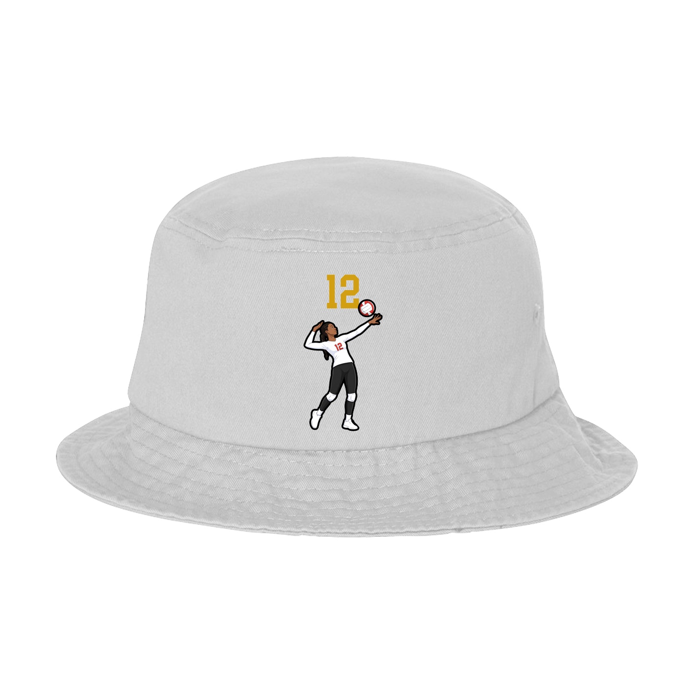 Bucket Cap — Number Top in White
