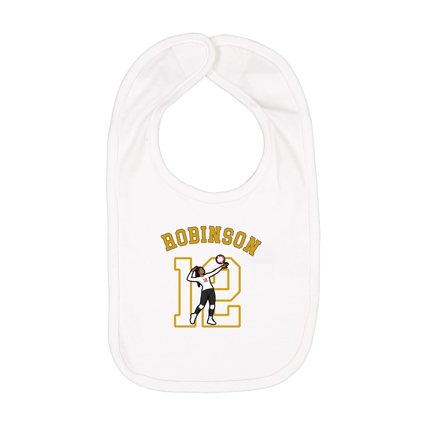 Infant Bib — Shirsey Arch in White