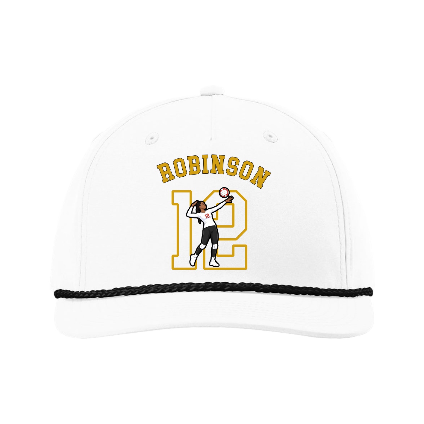 Five-Panel Classic Rope Cap — Shirsey Arch in White