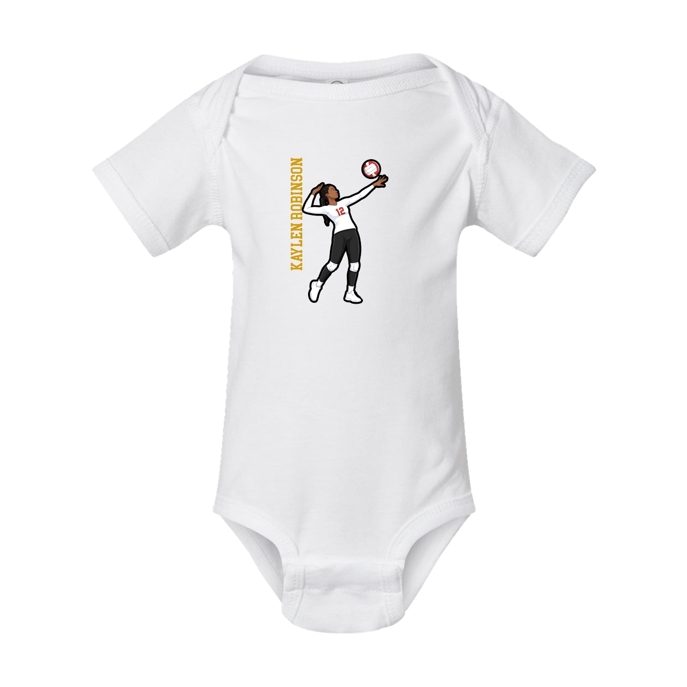 Baby Onesie — Name Vertical in White