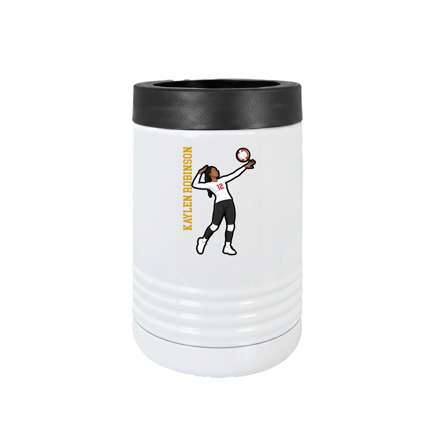 Beverage Holder — Name Vertical in White
