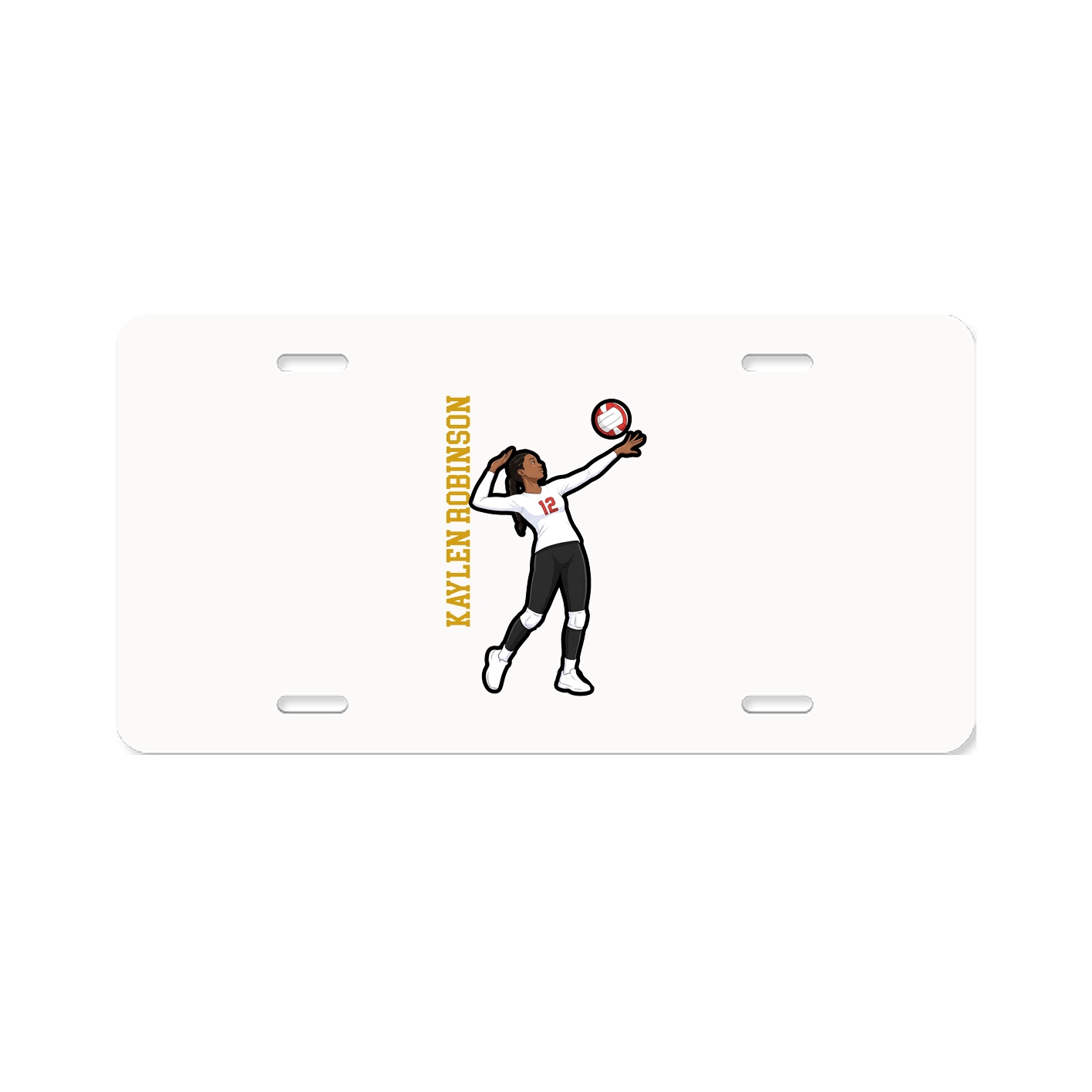 License Plate — Name Vertical in Classic