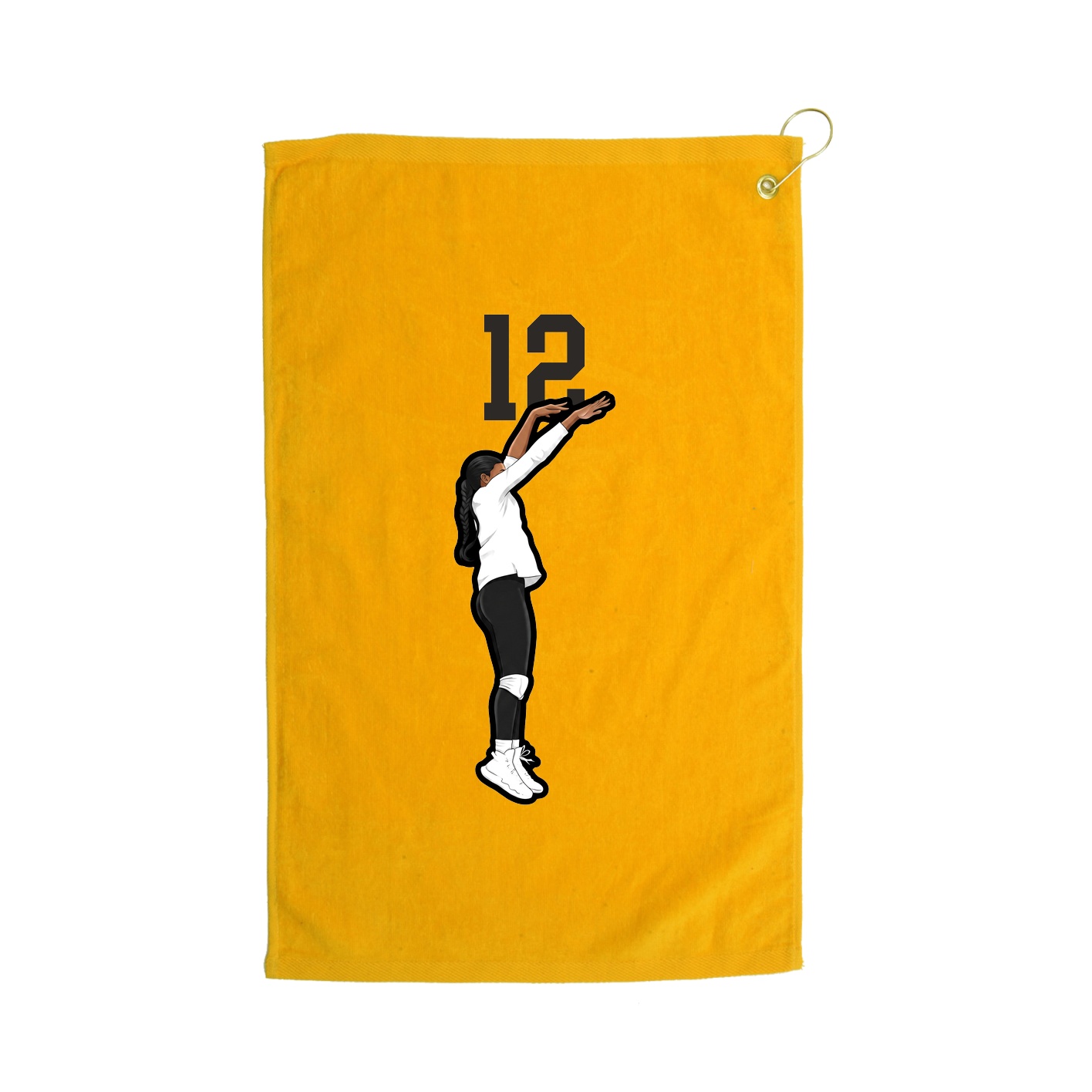 Golf Towel — Number Top in Gold