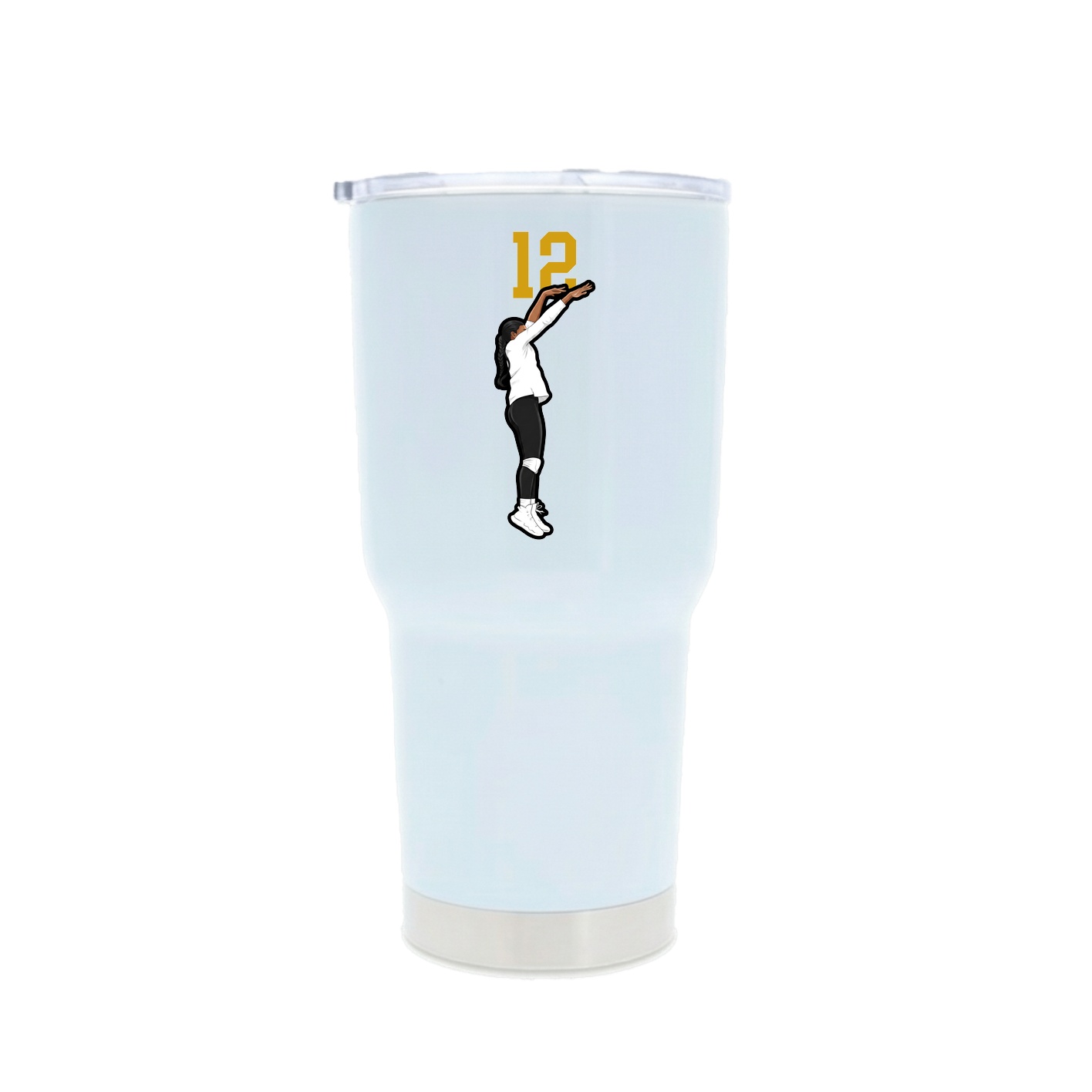 30oz Stainless Steel Tumbler — Number Top in White