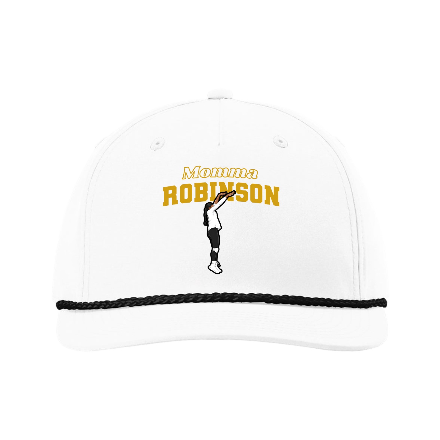 Five-Panel Classic Rope Cap — Mothers Day Block in White