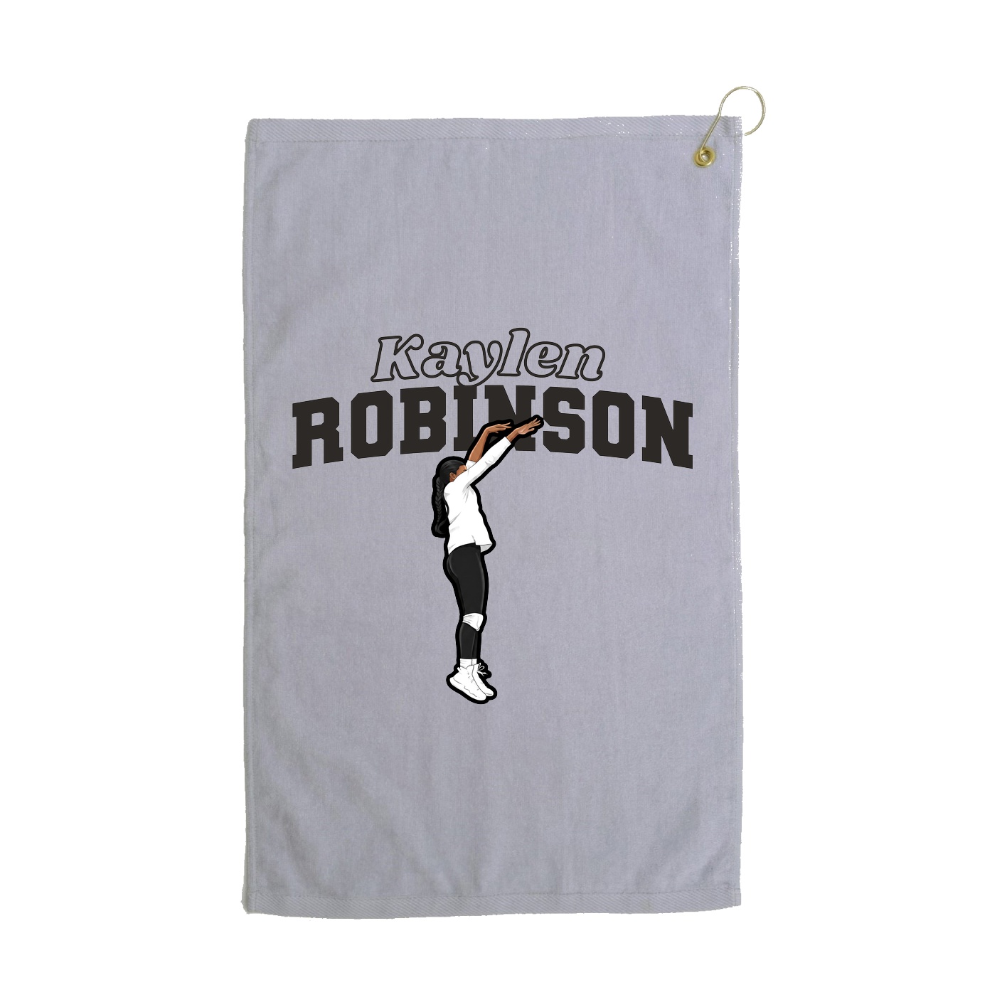 Golf Towel — Name Arch in Grey