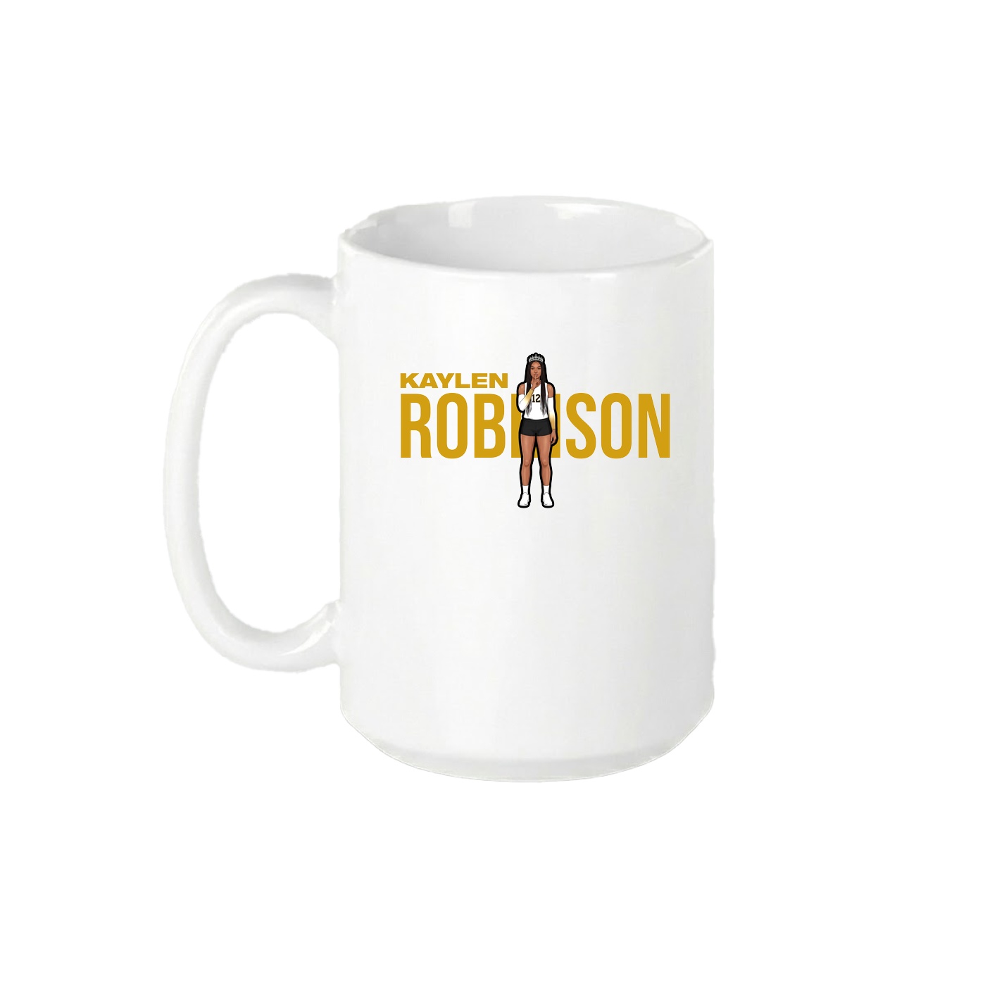 15oz Coffee Mug — Player Name in White