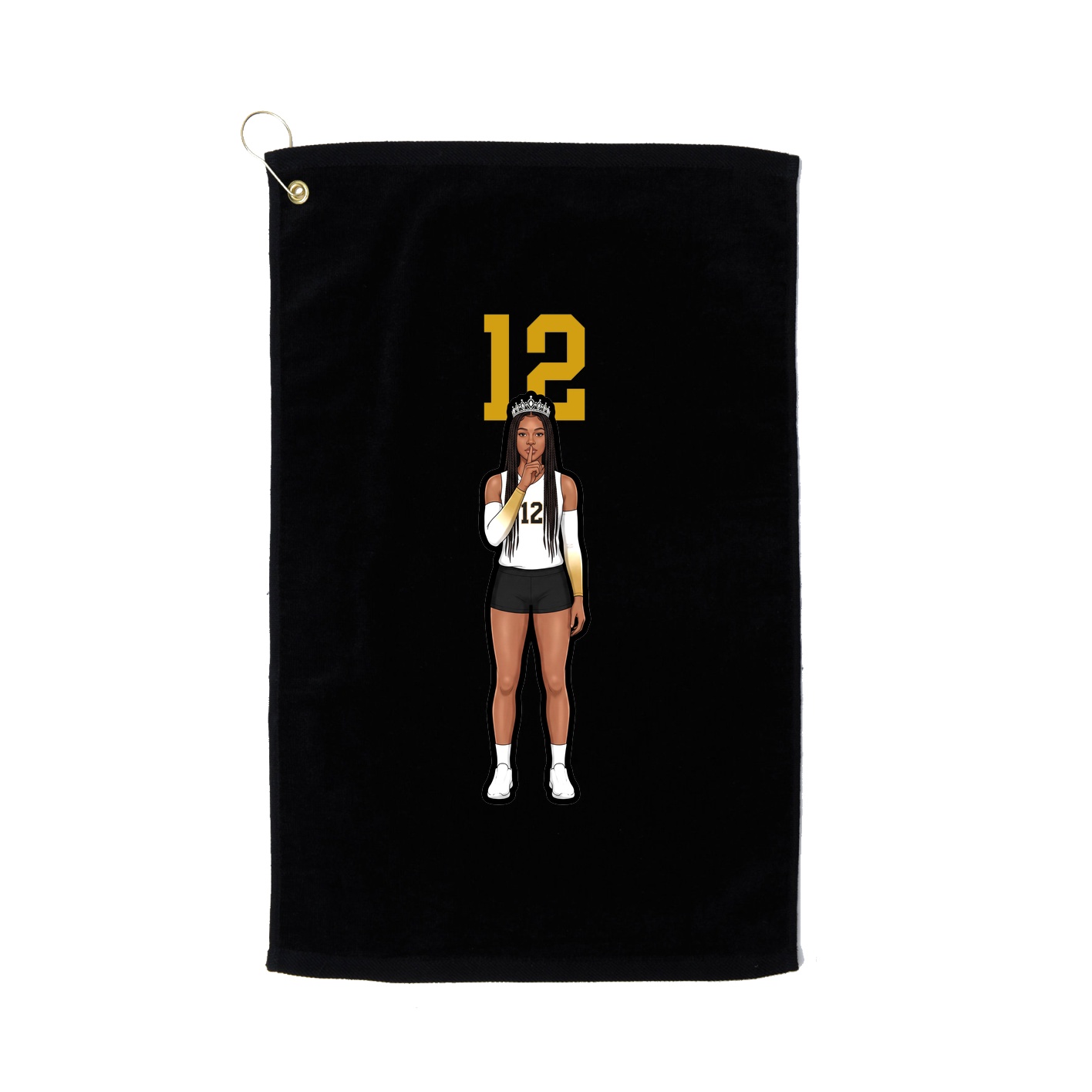 Golf Towel — Number Top in Black