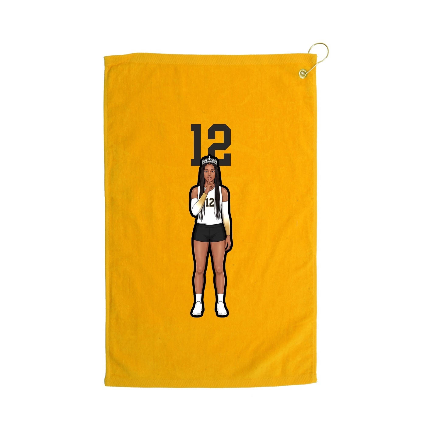 Golf Towel — Number Top in Gold