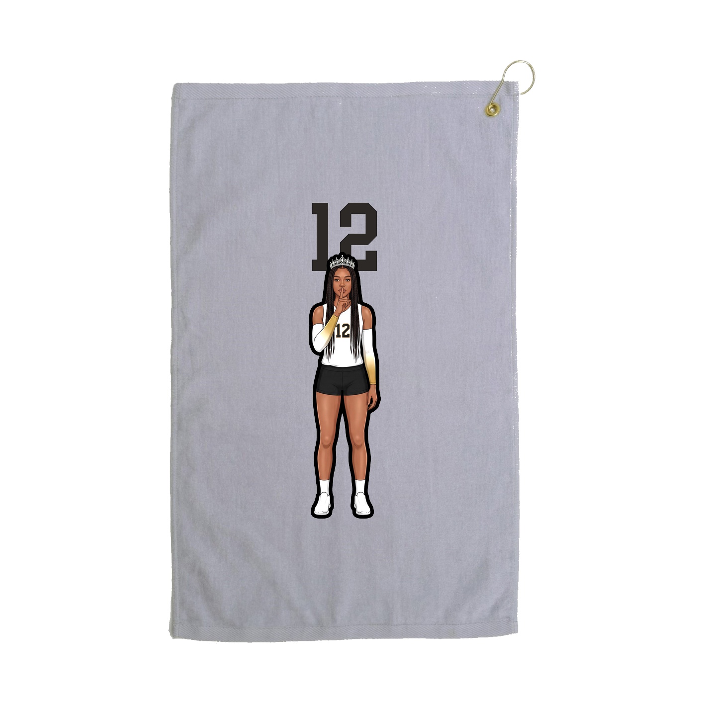 Golf Towel — Number Top in Grey