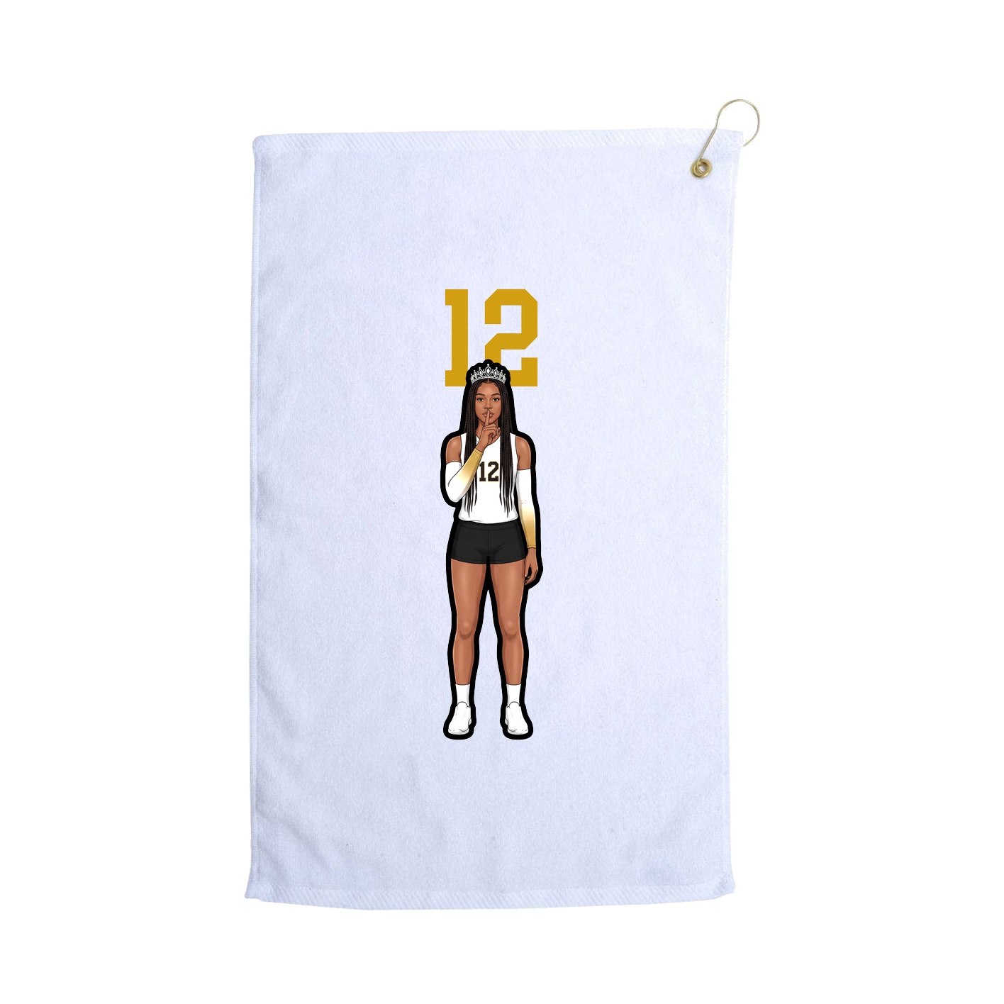 Golf Towel — Number Top in White