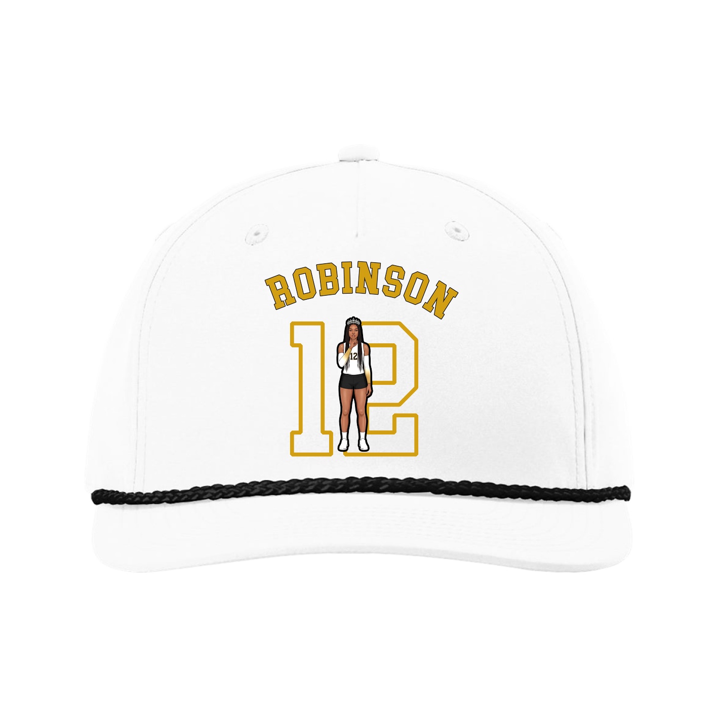 Five-Panel Classic Rope Cap — Shirsey Arch in White