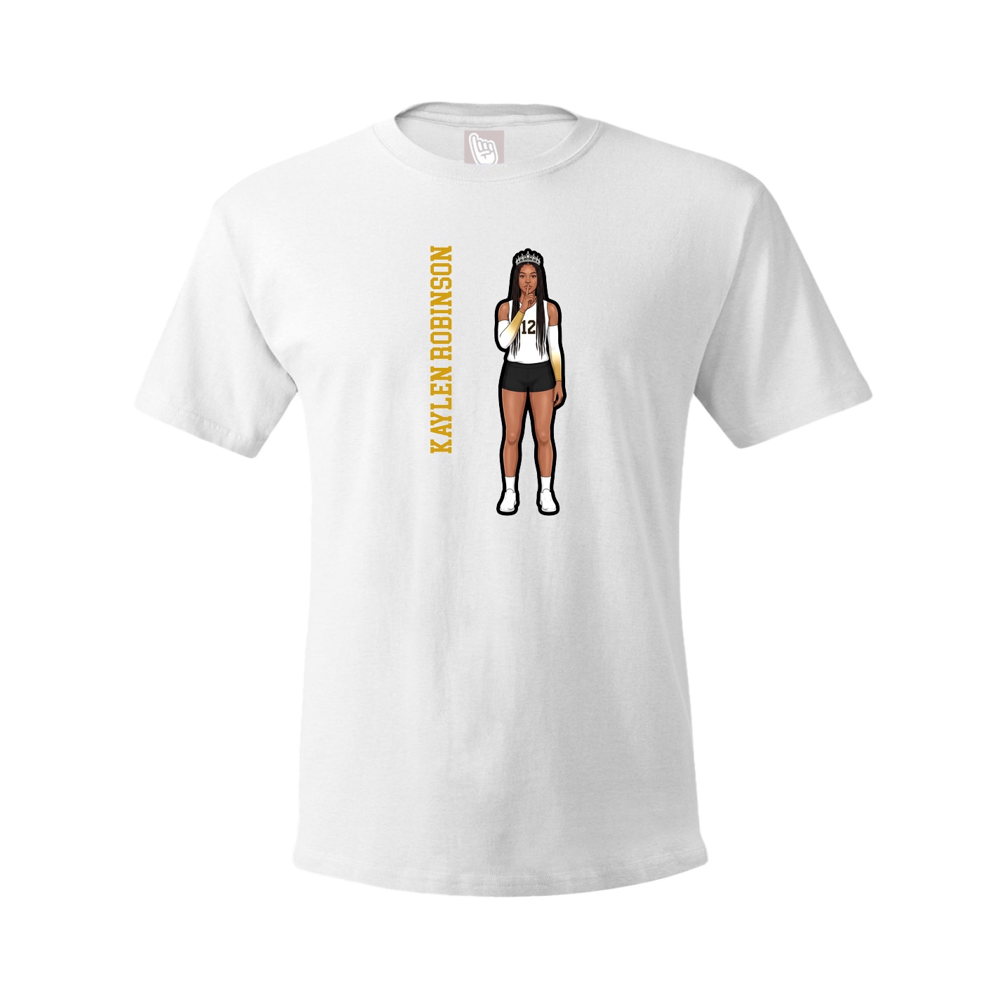 Youth Tee — Name Vertical in White