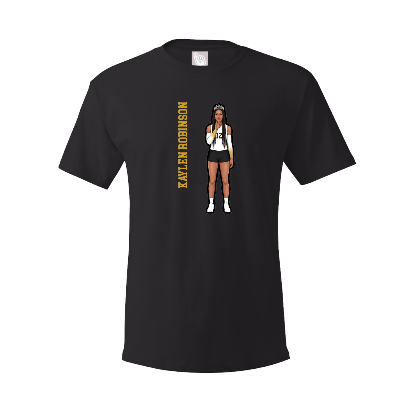 Youth Tee — Name Vertical in Black