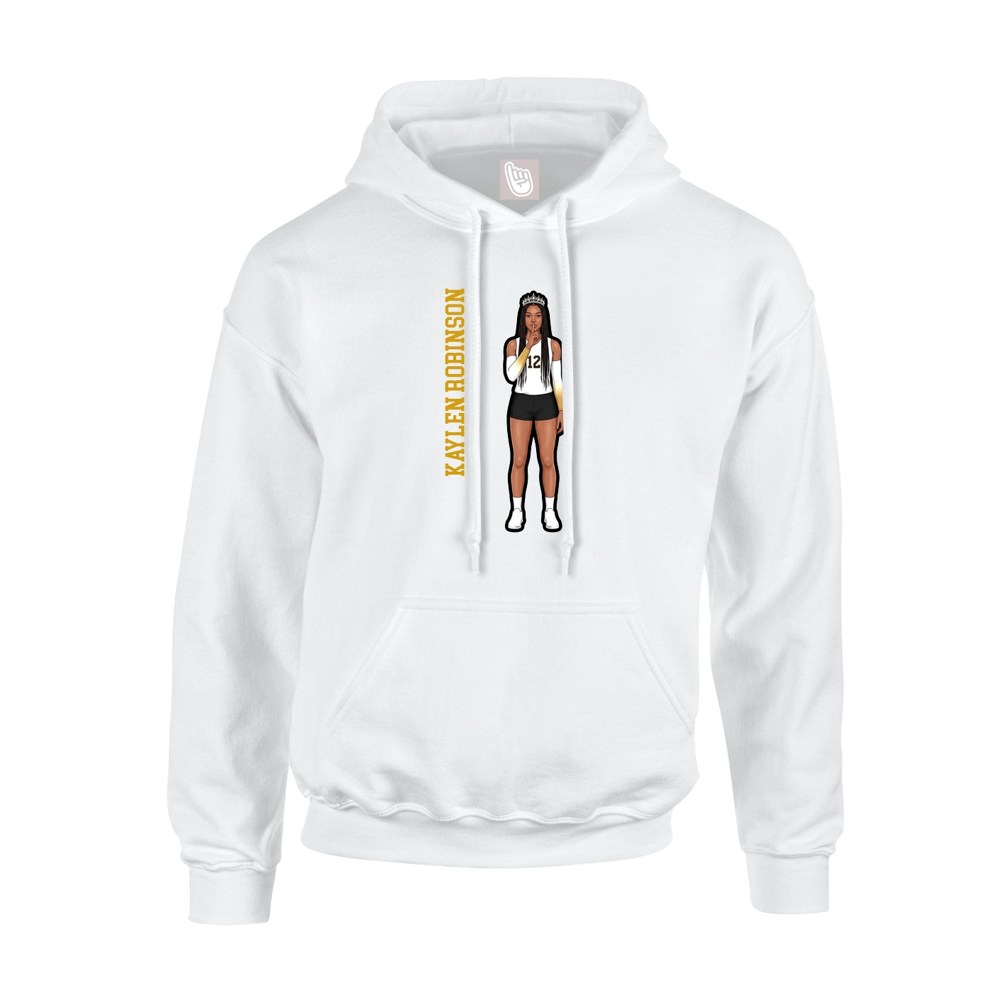 Hoodie — Name Vertical in White