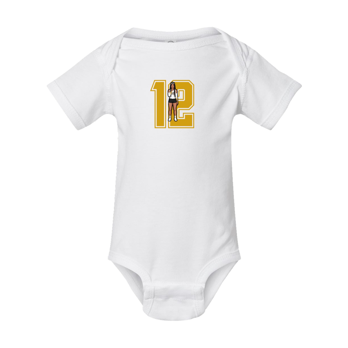 Baby Onesie — Number in White
