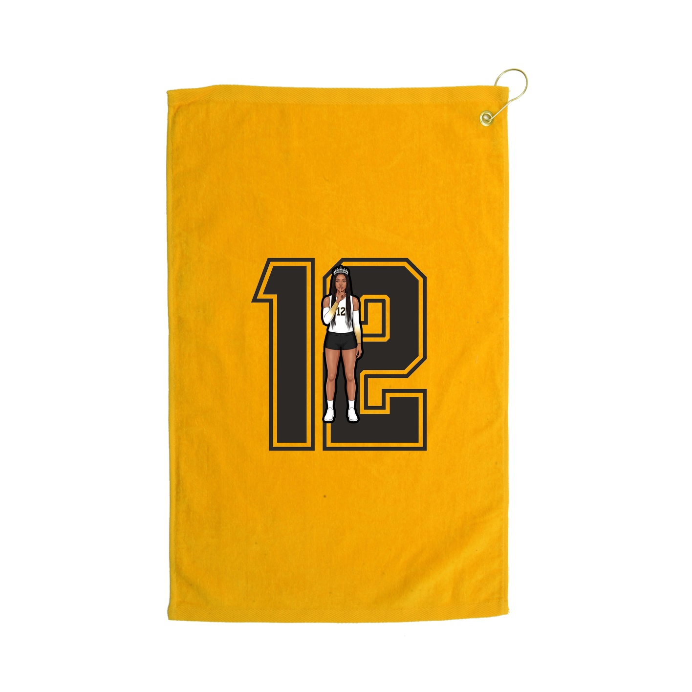 Golf Towel — Number in Gold