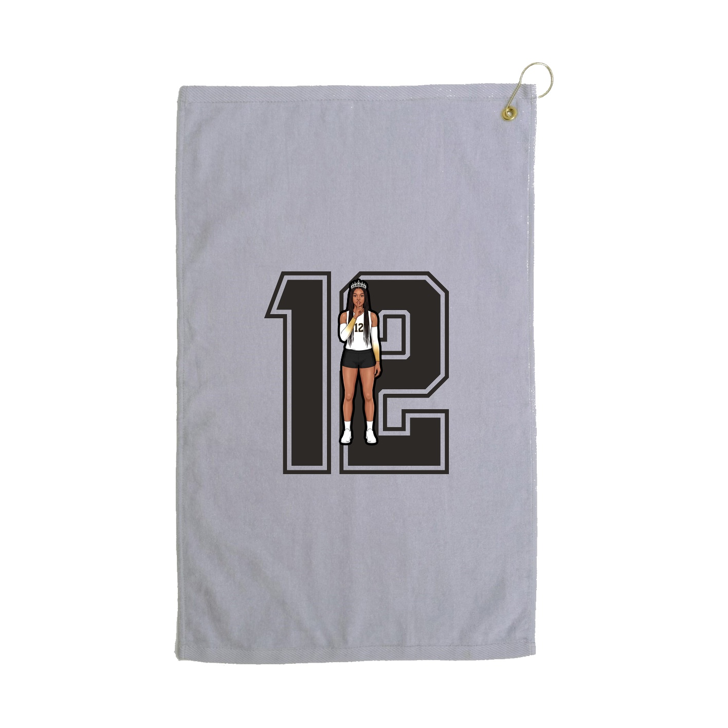 Golf Towel — Number in Grey