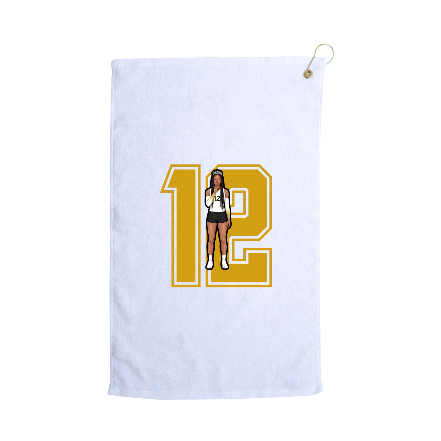 Golf Towel — Number in White