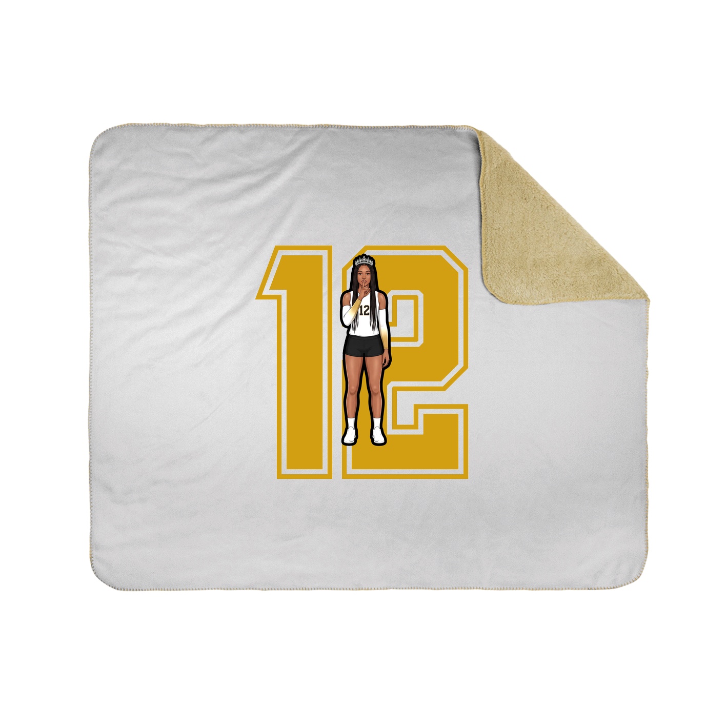 Throw Blanket — Number in White