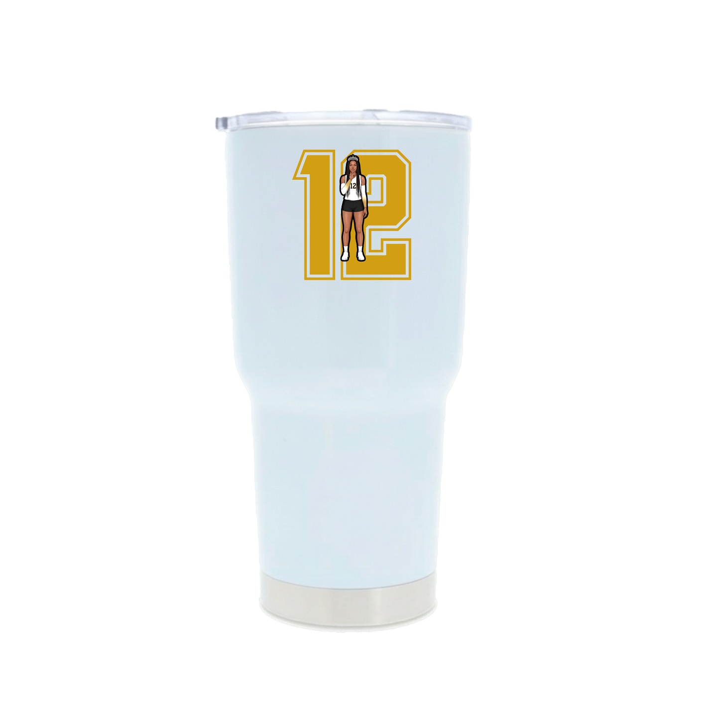 30oz Stainless Steel Tumbler — Number in White
