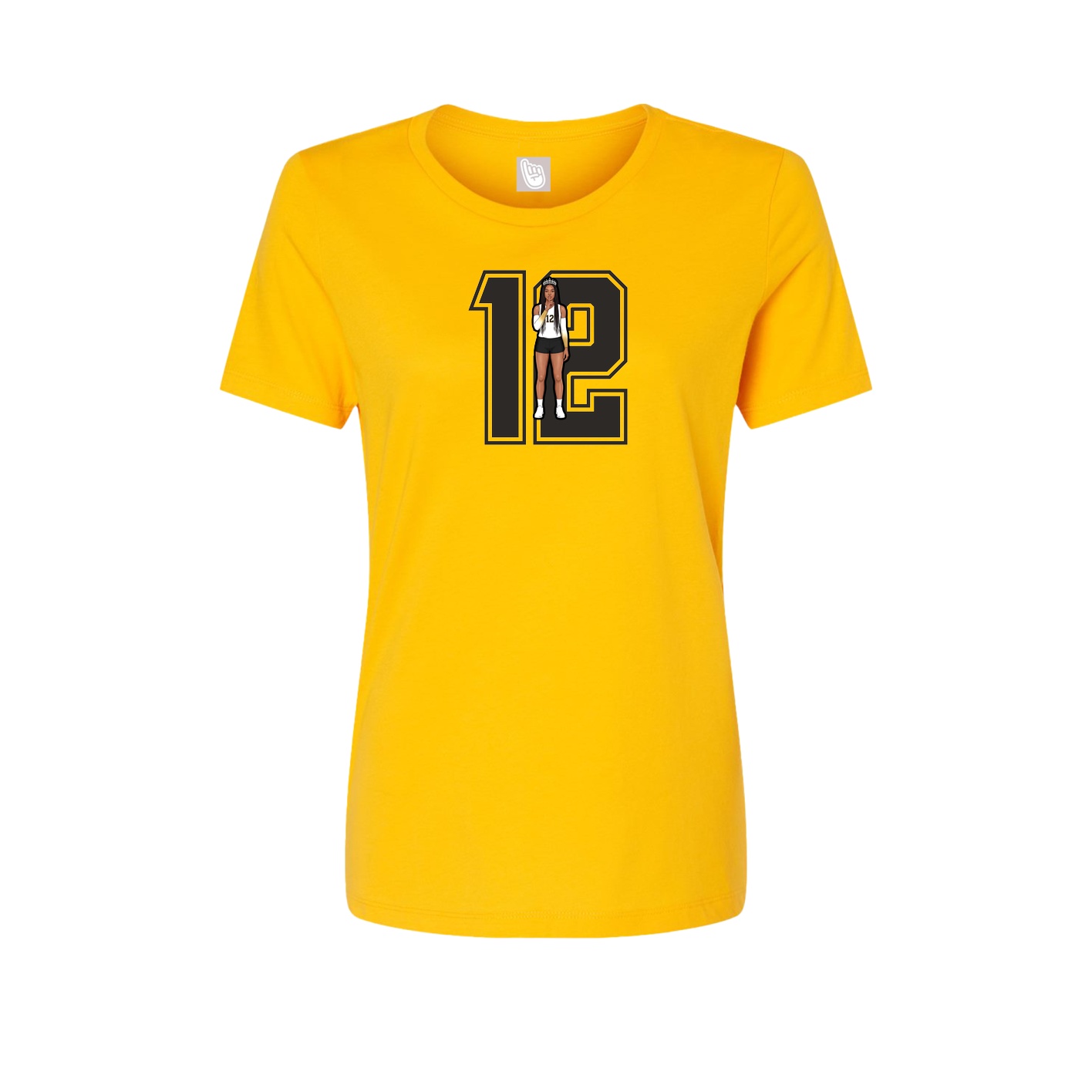 Womens Tee — Number in Gold