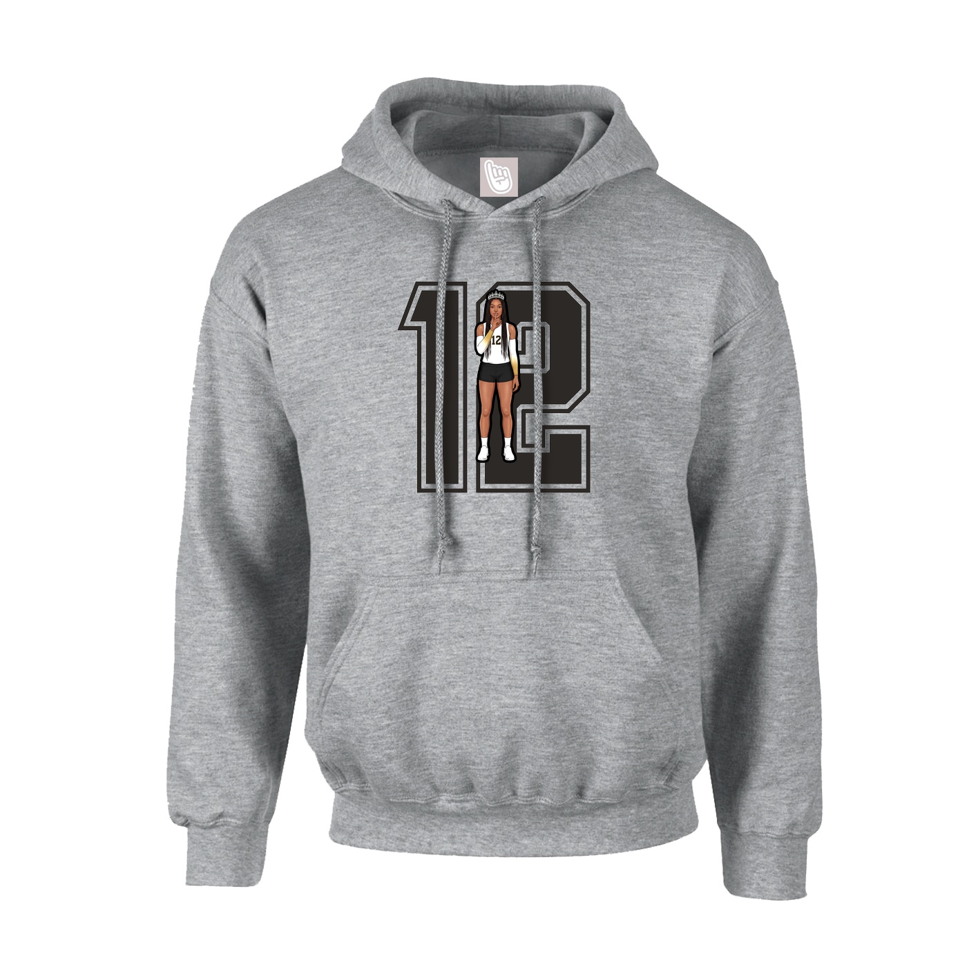 Hoodie — Number in Grey