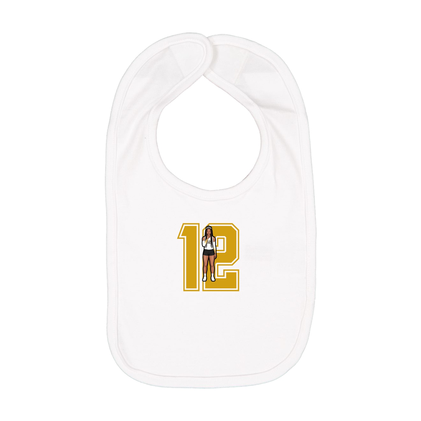 Infant Bib — Number in White