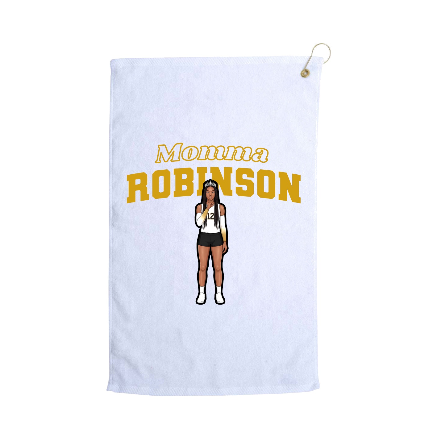 Golf Towel — Mothers Day Block in White