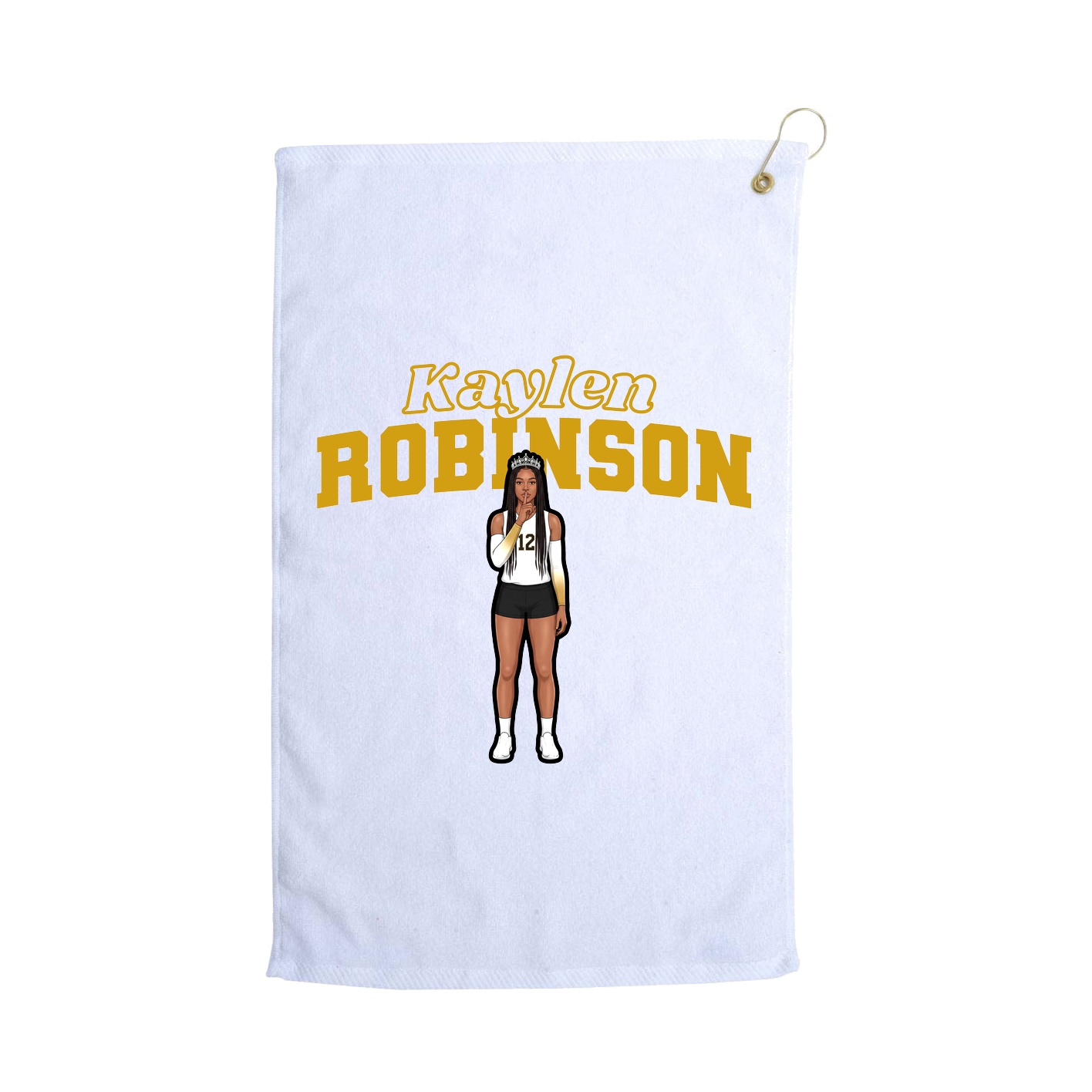 Golf Towel — Name Arch in White