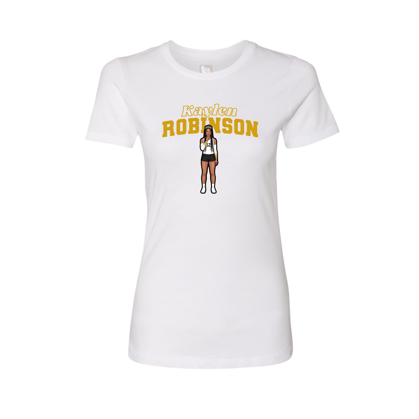 Womens Tee — Name Arch in White