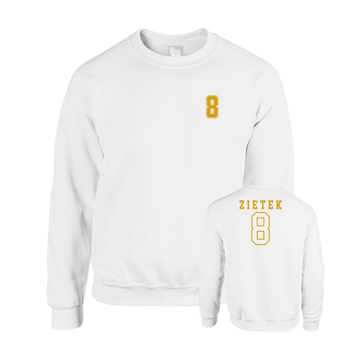 Fleece Crew — Chest Back in White