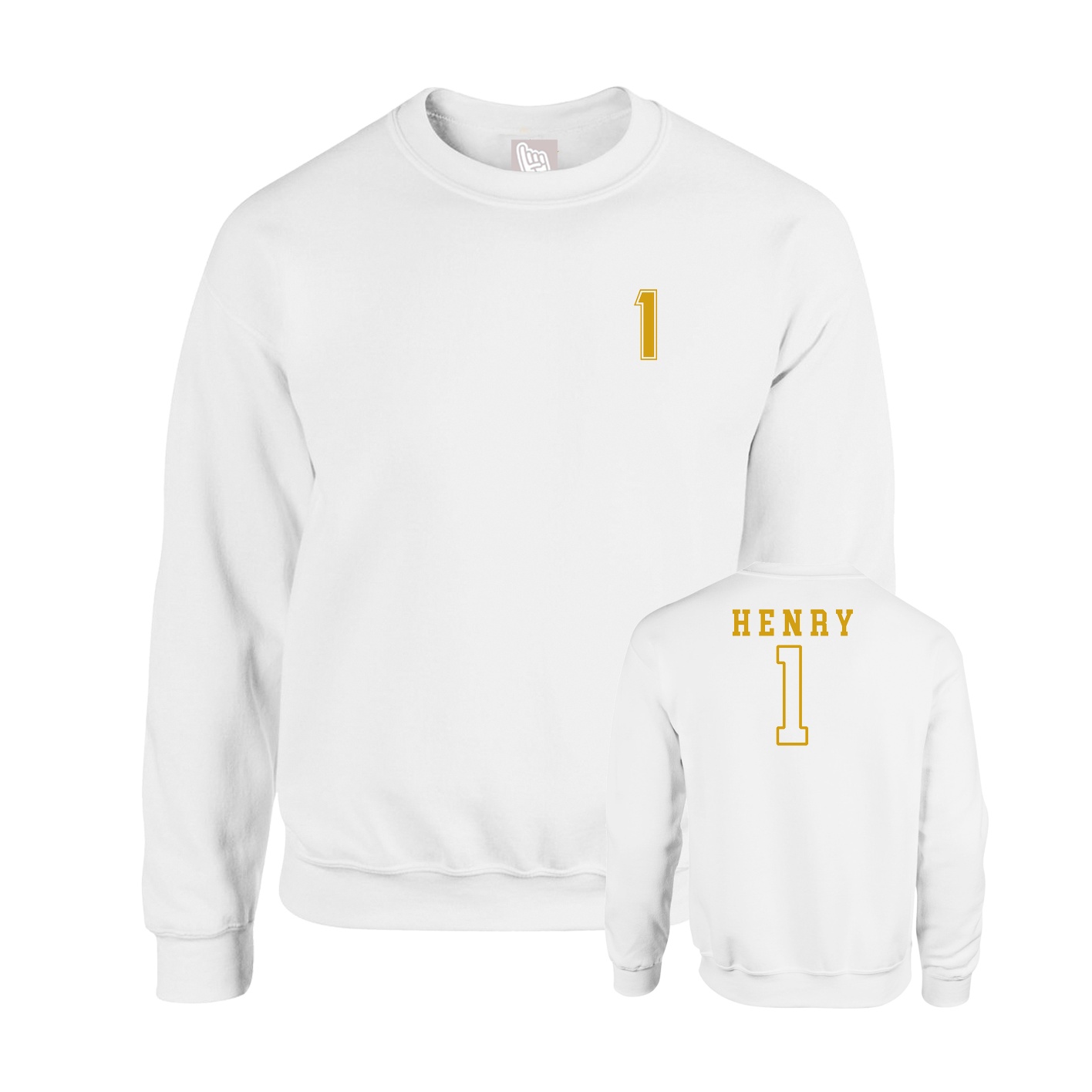 Fleece Crew — Chest Back in White