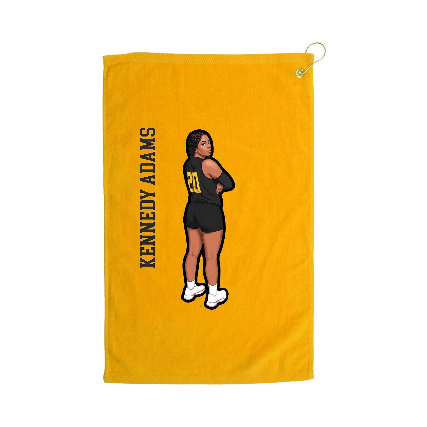 Golf Towel — Name Vertical in Gold