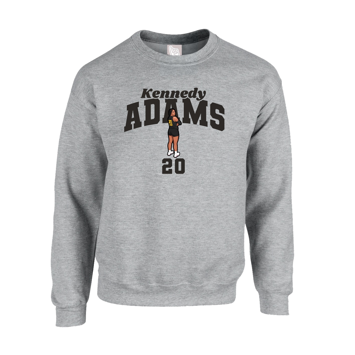 Fleece Crew — Signature Arch in Grey