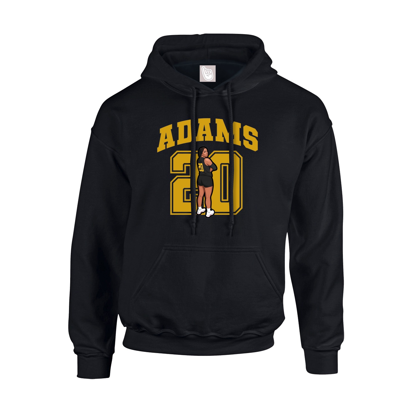 Youth Hoodie — Number in Black
