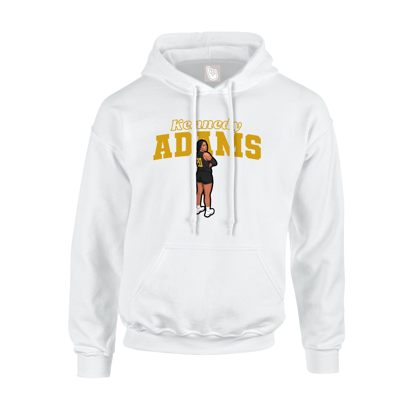 Hoodie — Name Arch in White