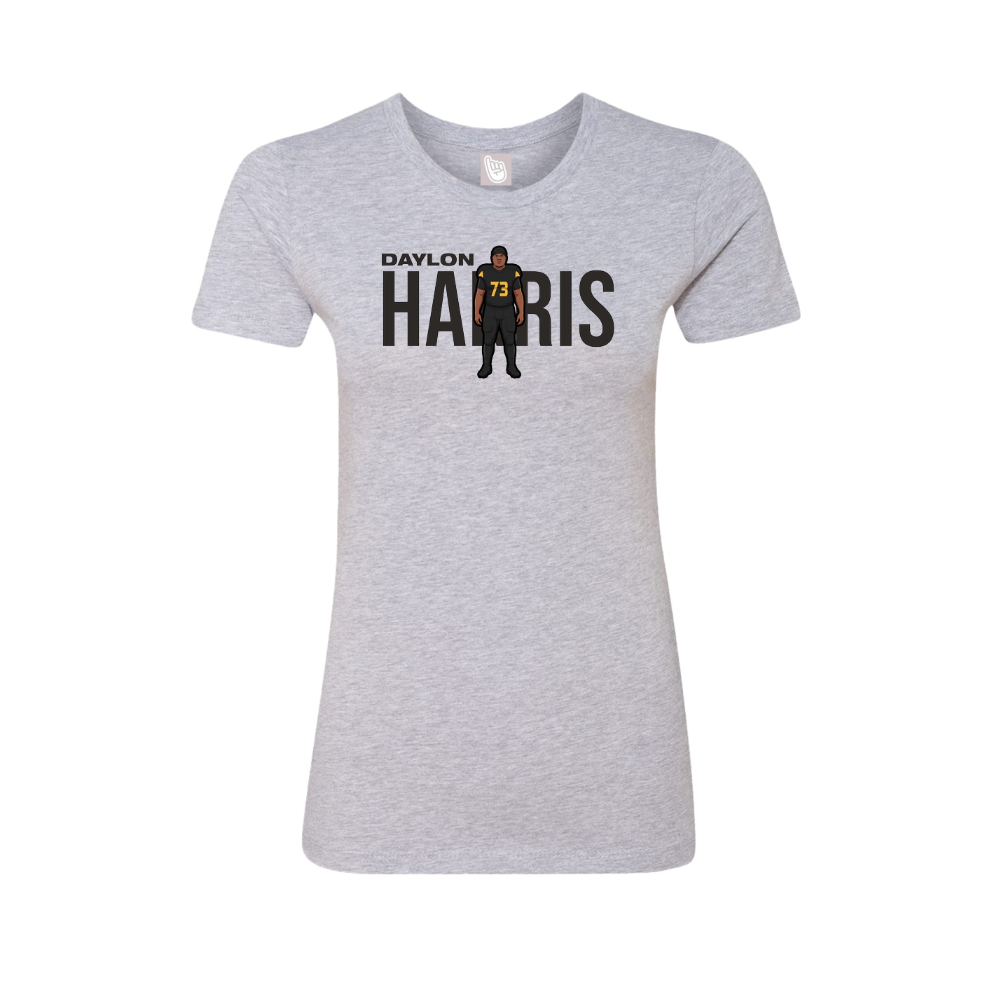 Fitted Women's Tee — Player Name in Grey