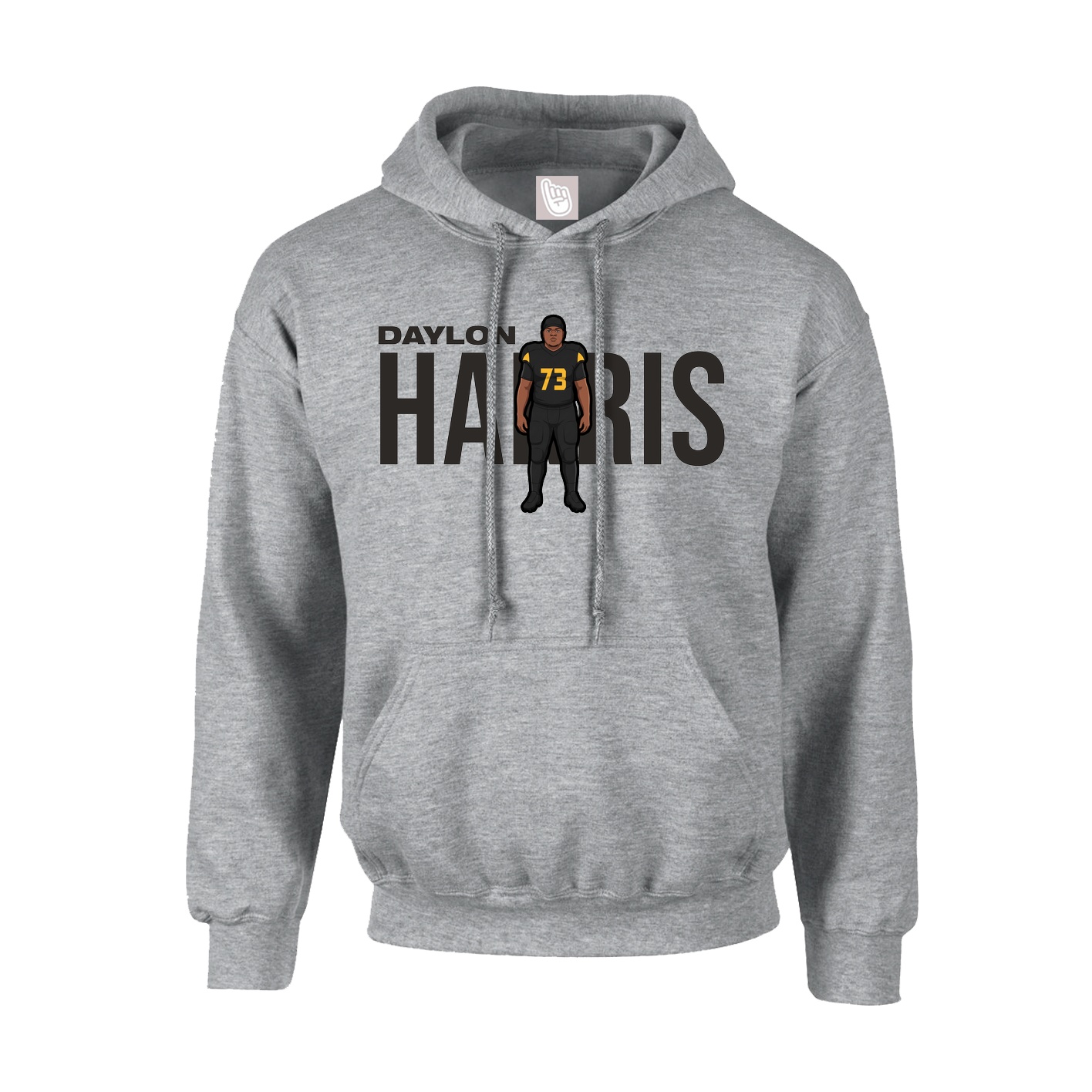 Hoodie — Player Name in Grey