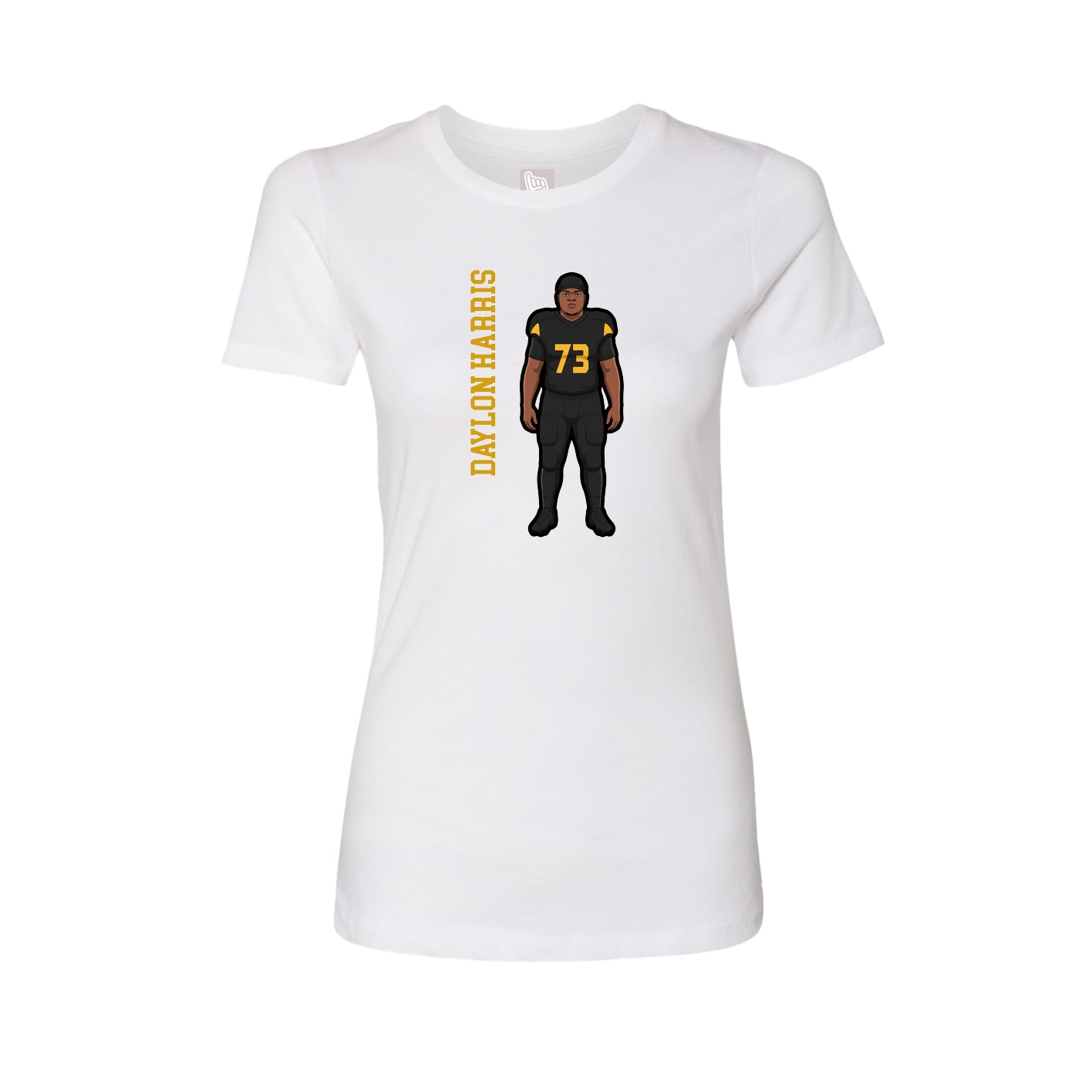 Fitted Women's Tee — Name Vertical in White