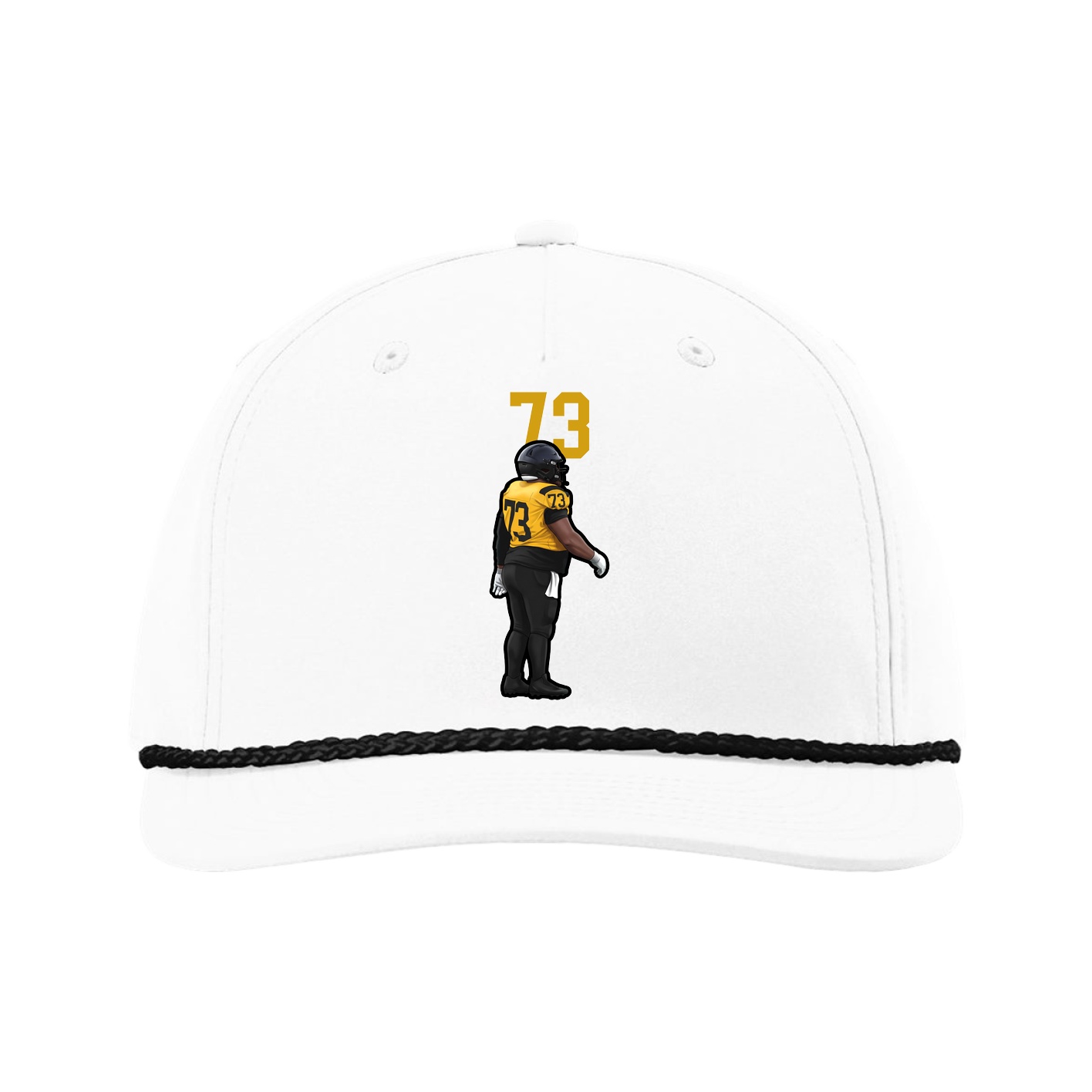 Five-Panel Classic Rope Cap — Number Top in White