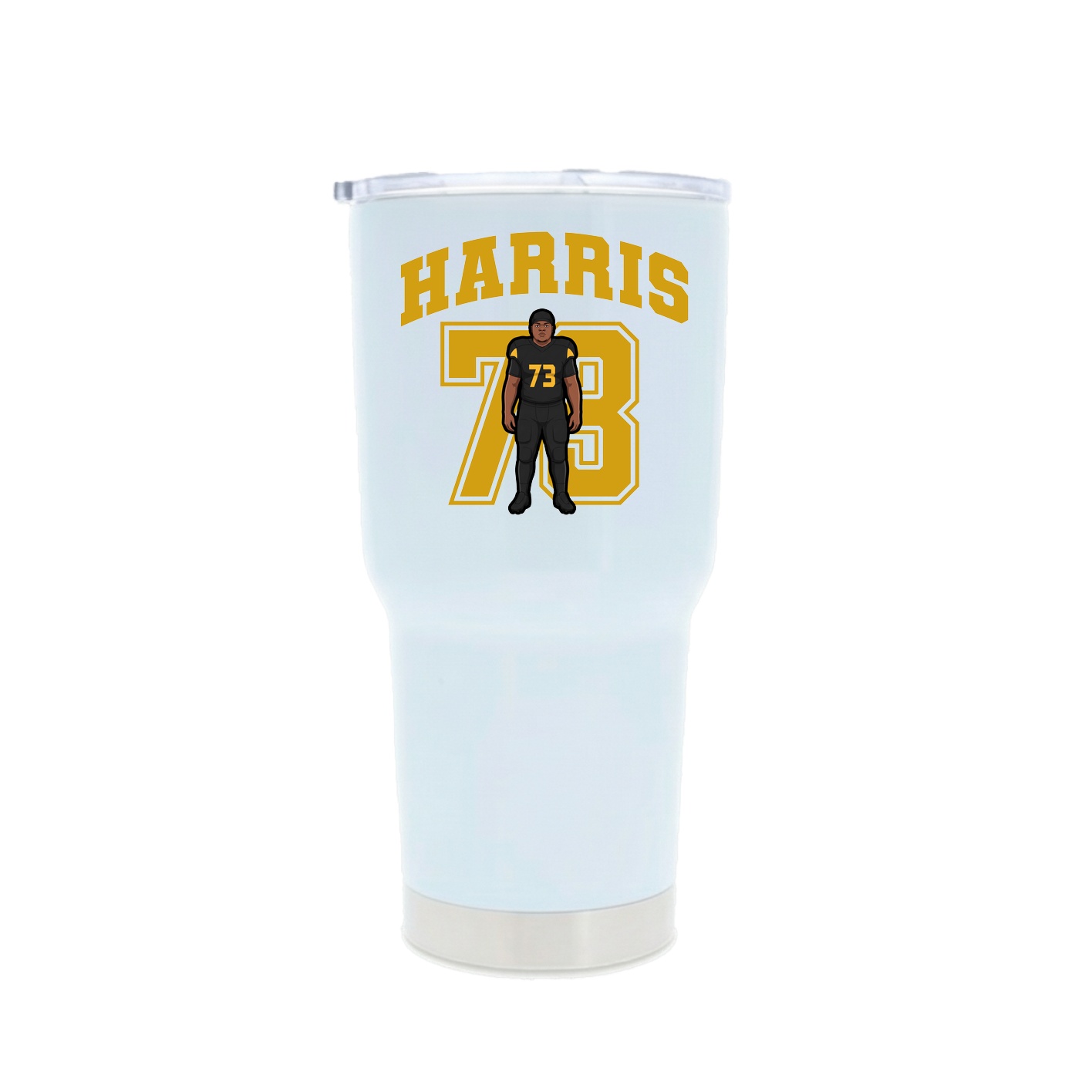 30oz Stainless Steel Tumbler — Number in White