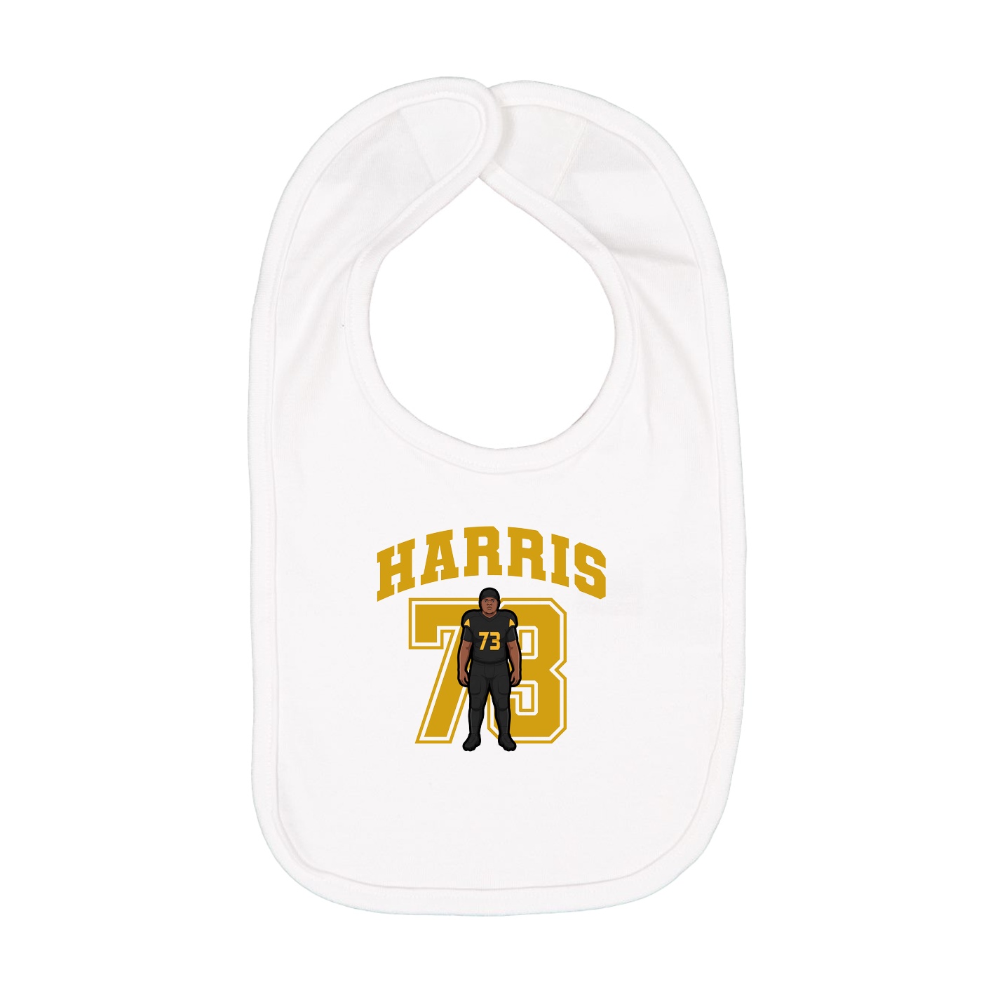 Infant Bib — Number in White