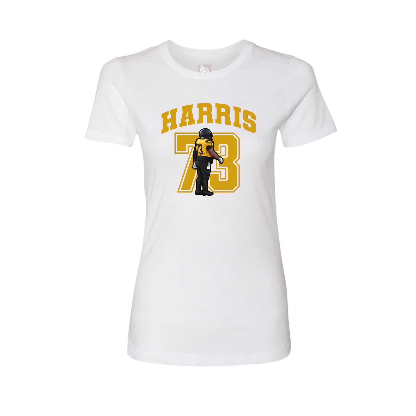 Fitted Women's Tee — Number in White