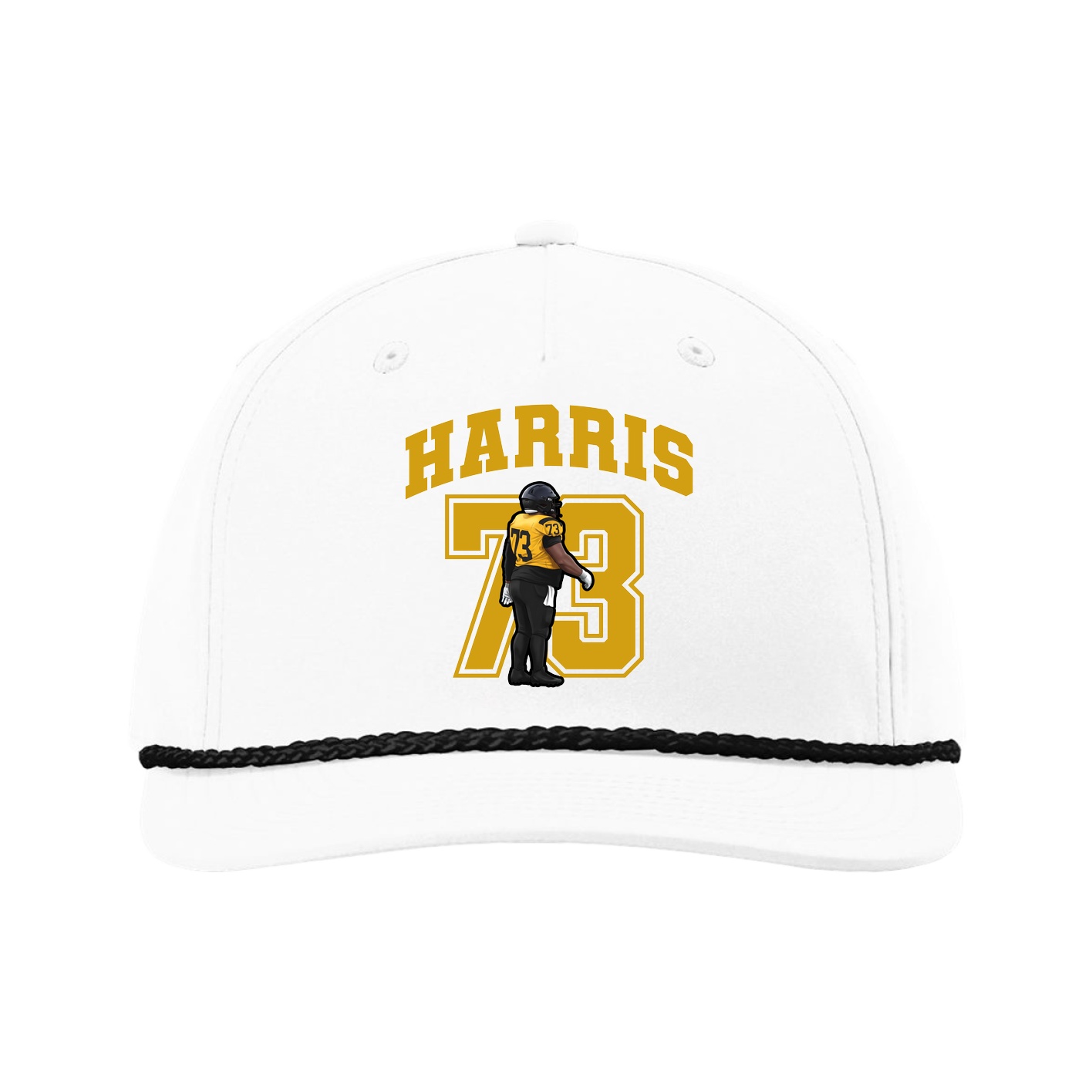 Five-Panel Classic Rope Cap — Number in White