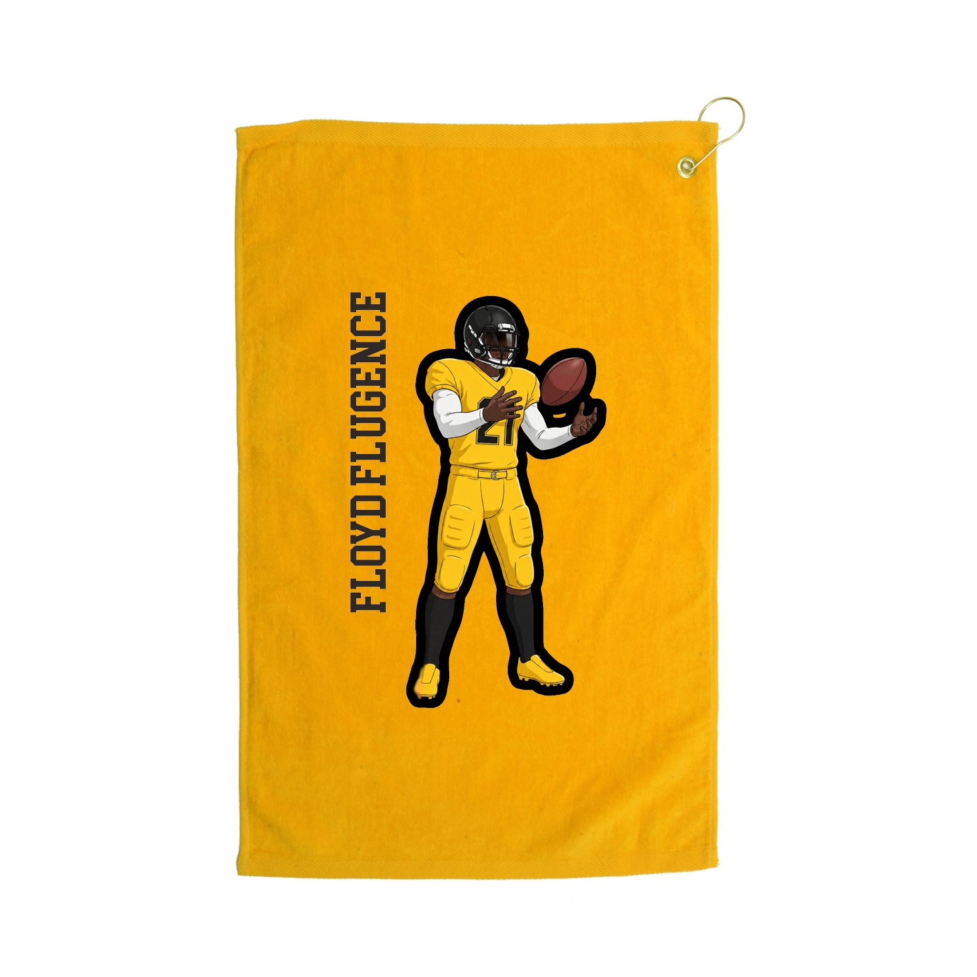Golf Towel — Name Vertical in Gold