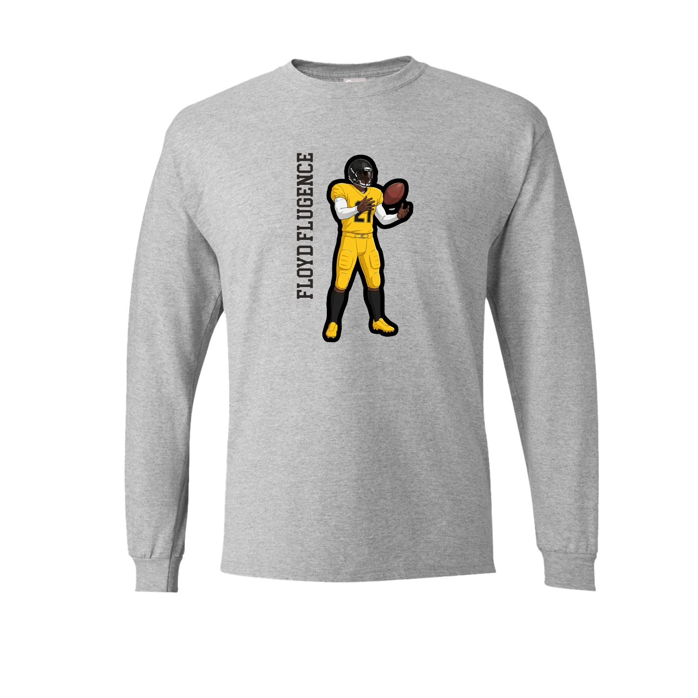Long Sleeve Tee — Name Vertical in Grey