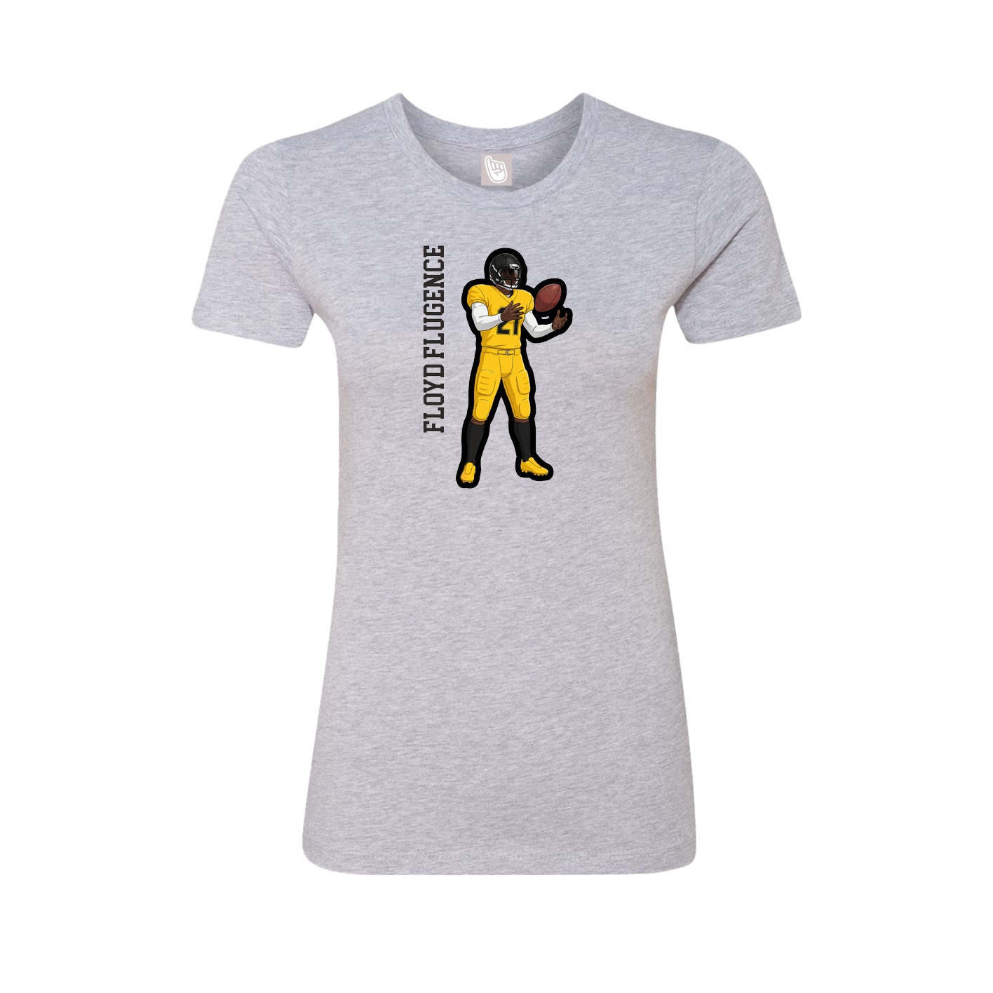 Fitted Women's Tee — Name Vertical in Grey
