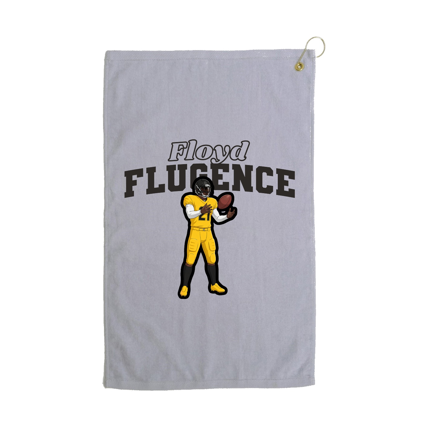 Golf Towel — Name Arch in Grey