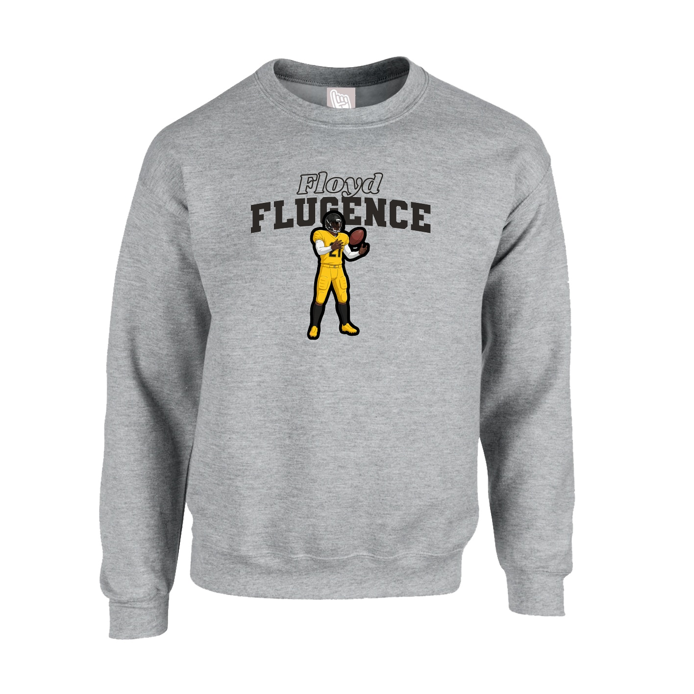 Fleece Crew — Name Arch in Grey